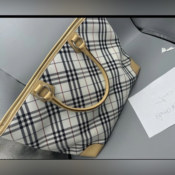 BURBERRY Nova Check medium Tote Bag Canvas Beige - Picture 1 of 8